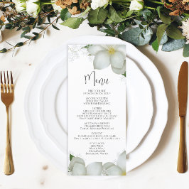 Bröllop Menu Calligraphy Blommigt Magnolia Meny