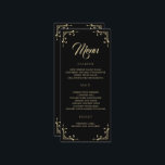 Bröllop Menu Elegant Deco Guld Retro Black Meny<br><div class="desc">Bröllop Menu Elegant Deco Guld Retro Black. Matchande objekt är tillgängliga.</div>