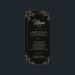 Bröllop Menu Elegant Deco Guld Retro Black Meny<br><div class="desc">Bröllop Menu Elegant Deco Guld Retro Black. Matchande objekt är tillgängliga.</div>