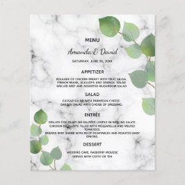 Bröllop Menu eucalyptus greenery botanical marble