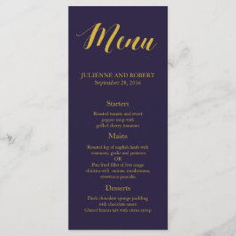 Bröllop Menu för marin blå Chic Meny
