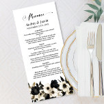 Bröllop Menu för Svartvit Blommigt Meny<br><div class="desc">En elegant med svart och vit blommigt,  bröllop.</div>