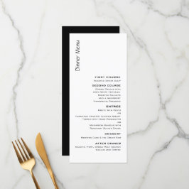 Bröllop Menu för Svartvit Contemporary Meny