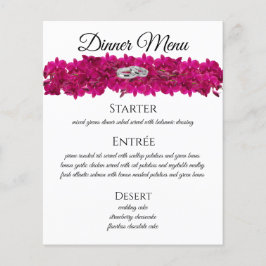 Bröllop Menu- Fuchsia Orchids White-