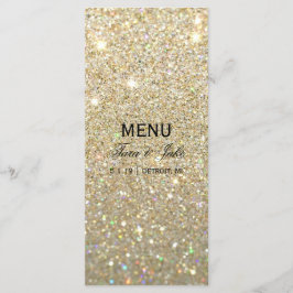 Bröllop Menu - Guld Glit Fab Meny
