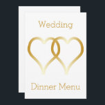 Bröllop Menu Guld Hearts Meny<br><div class="desc">Bröllop-guld-färgadens hjärtedesign. Du kan anpassa menyn guld färgad bröllop med dina bröllop-detaljer. Om du behöver hjälp med att anpassa kan du kontakta oss via länken på den här sidan. färgad-hjärtan i guld utformar personlig bröllop-menyn</div>