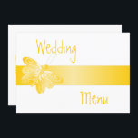 Bröllop Menu Gult Butterfly Meny<br><div class="desc">gult färgad--miniatyrplan för bröllop-middagsmenyn. Du kan anpassa den här gulten färgad bröllop middag-menyn med information om bröllop. Om du behöver hjälp med att anpassa kontaktar du oss genom länken på den här sidan. Gult färgad Butterfly Design personlig bröllop middag Meny</div>