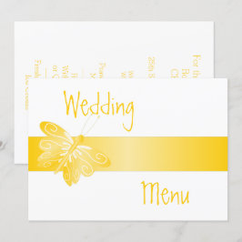 Bröllop Menu Gult Butterfly Meny