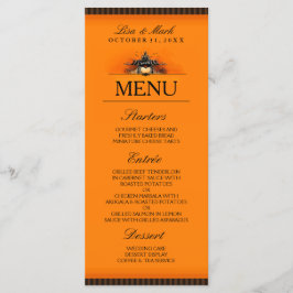 Bröllop Menu Halloween Orange & Black KÄRLEK Meny