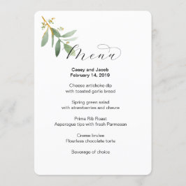 Bröllop Menu med grön energi Meny
