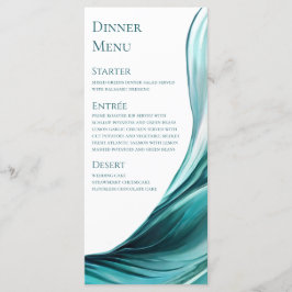 Bröllop Menu-Modern Emerald Grönt- Meny