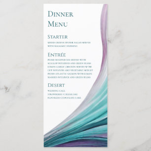 Bröllop Menu-Modern Lila och skaldjur- Meny