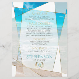 Bröllop Menu | Modern monogram geometriskt urval Meny