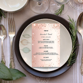 Bröllop Menu ro glitter-dammmetall i guld