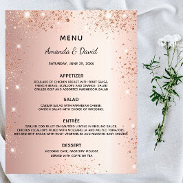 Bröllop Menu ro guld glitter-reservdelar Flygblad
