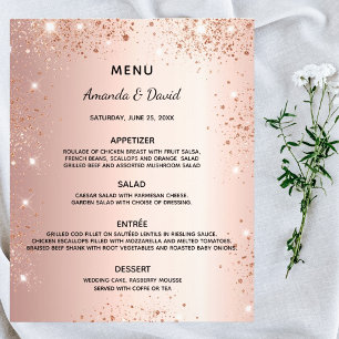 Bröllop Menu ro guld glitter-reservdelar Flygblad