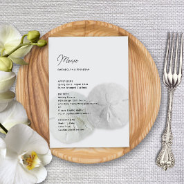 Bröllop Menu Sand Dollars Neutralt Grått Meny