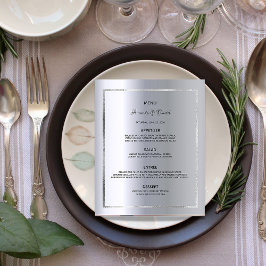 Bröllop Menu silver elegant glam