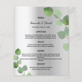 Bröllop Menu silver eucalyptus greenery