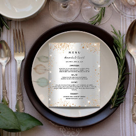 Bröllop Menu silver guld glitter-miniatyrdiagram