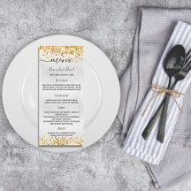 Bröllop Menu silver guld