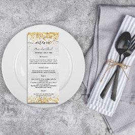 Bröllop Menu silver guld Reklamkort