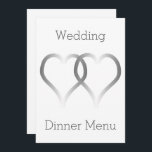 Bröllop Menu Silver Hearts Meny<br><div class="desc">Bröllop-silver-färgadens hjärtedesign. Du kan anpassa menyn silver färgad bröllop med dina bröllop-detaljer. Om du behöver hjälp med att anpassa kan du kontakta oss via länken på den här sidan. färgad-hjärtan i silver utformar personlig bröllop-menyn</div>