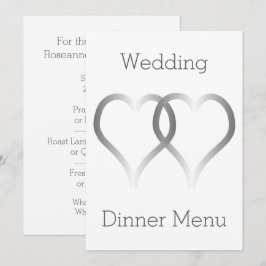 Bröllop Menu Silver Hearts Meny