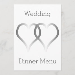 Bröllop Menu Silver Hearts Meny