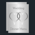 Bröllop Menu Silver Hearts Meny<br><div class="desc">Bröllop-silver-färgadens hjärtedesign. Du kan anpassa menyn silver färgad bröllop med dina bröllop-detaljer. Om du behöver hjälp med att anpassa kan du kontakta oss via länken på den här sidan. färgad-hjärtan i silver utformar personlig bröllop-menyn</div>