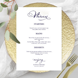 Bröllop Menu Simple Elegant Calligraphy Meny