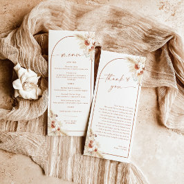 Bröllop Menu + Tackkort | Boho Napkin Note