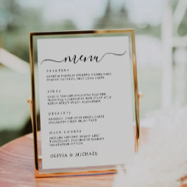 Bröllop Menu-tecken, utskrivbar Bröllop-meny Inbjudningar