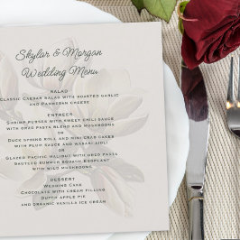 Bröllop Menu Template Southern Magnolia Flowers Inbjudningar