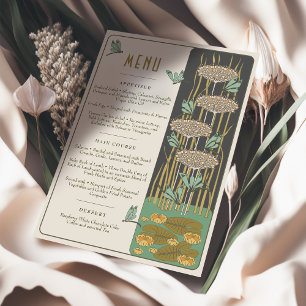 Bröllop Menu Victorian Dreams Dragonflies Inbjudningar