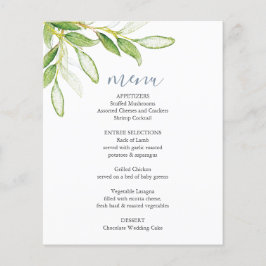 Bröllop Menus Elegant Botanical Grey
