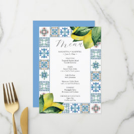 Bröllop Menus Italienska Amalfi Tile Theme Meny