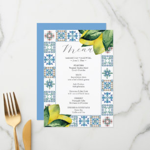 Bröllop Menus Italienska Amalfi Tile Theme Meny