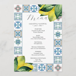 Bröllop Menus Italienska Amalfi Tile Theme Meny