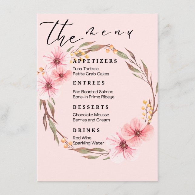 Bröllop Menus Meny (Framsida)