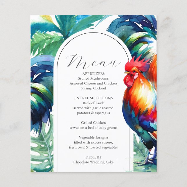 Bröllop Menus Tropical Tupp Bröllop (Framsida)