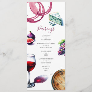 Bröllop Menus Vin Älskare Tasting Meny