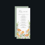 Bröllop Menus Watercolor Wildblomme Tema Meny<br><div class="desc">Menymallen bröllop ingår i temat Do Berätta för A Belles vildblomma bröllop. Den botaniska designen har vattenfärgade blommigtar i orangens nyans och lavender med grönsakssprit. Anpassa dem med menyalternativ, namn och händelsemedatum. Perfekt för bröllop, möhippa, repetitionsmiddagar eller spelar ingen roll du gillar. Ett boho-val för rustik firande. Om du vill...</div>