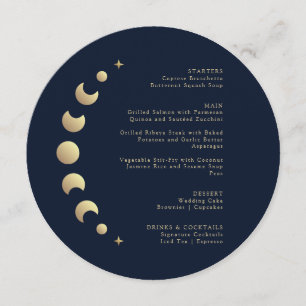 Bröllop-meny för blå Måne-cirkel Meny