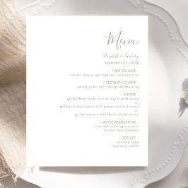 Bröllop-meny för Grönten Budget Modern Sage