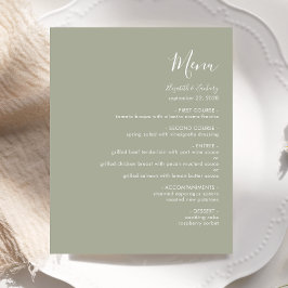 Bröllop-meny för Grönten Budget Modern Script Sage