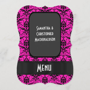 Bröllop-meny för vanlig rosa-dämpare meny