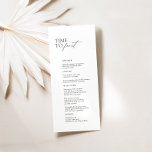 Bröllop-menyn i Black & White Modern "Time to Feas Meny<br><div class="desc">Den här eleganta och contemporary menydesignen kombinerar sömlöst klassisk svartvit estetik och skapar en sofistikerad beröring för din bröllopsmottagning. Den fet "Time to Feast"-inskriptionen lägger till en lekfull inslag och bjuder in gästerna att sparka kulinariska ljusen framåt. Med den moderna presentationen ger den här menyn inte bara information, utan den...</div>
