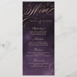 bröllop-menyn vid moody lila ro guld meny