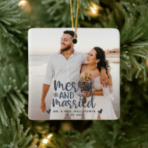 Bröllop Merry och Married jul Photo Ceramic